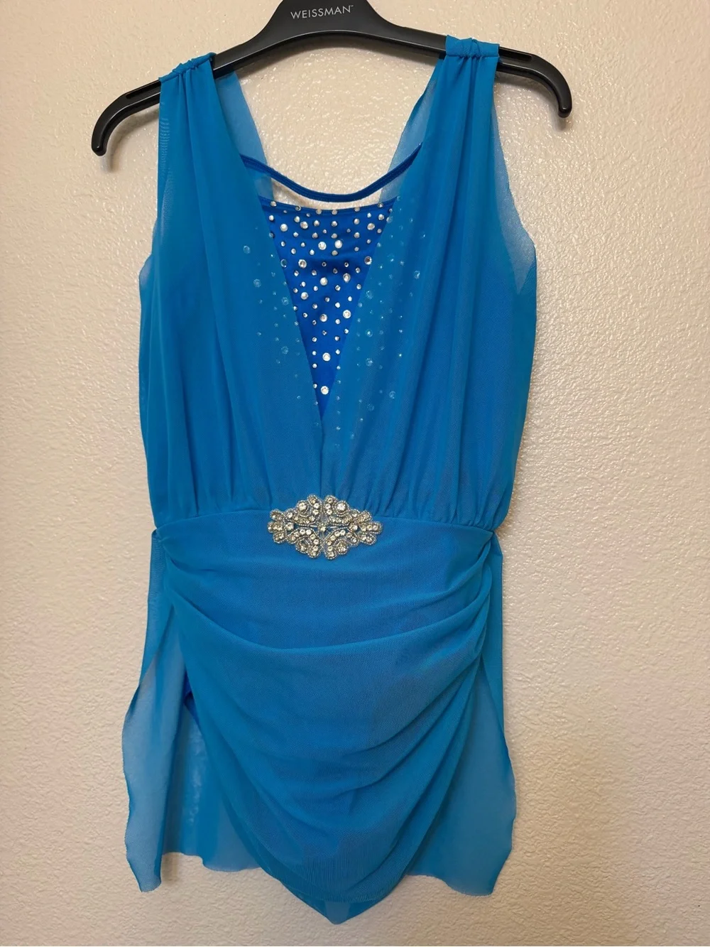WEISSMAN Balera Dance costume blue custom illusion lyrical Dress D12770 LC child